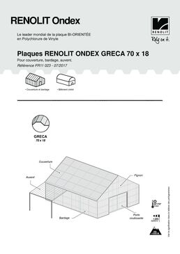 Plaque de couverture PVC bi-orienté haute résistance pour bâtiments sportifs | Greca HR RENOLIT Ondex