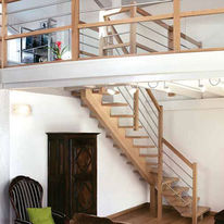 Escalier en bois quart tournant sans contremarche | Quart tournant limon central