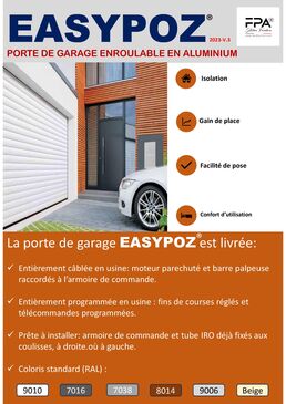Porte de garage enroulable aluminium | EASYPOZ motorisée isolée