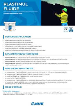 Émulsion bitumineuse fluide | PLASTIMUL FLUIDE pour imperméabilisation des supports