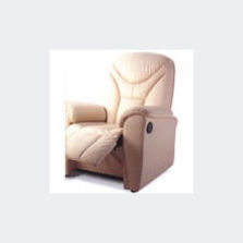 Fauteuil en cuir naturel à inclinaison motorisée | Gold Class
