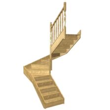 Escalier Faubourg double quart tournant intermédiaire rampe Antique | LAPEYRE SERVICES
