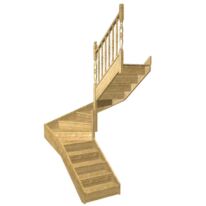 Escalier Faubourg double quart tournant intermédiaire rampe Antique | LAPEYRE SERVICES