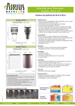 Déstratificateur thermique en ABS jusqu'à 32 m de plafond | Déstratificateur modèle Standard 100