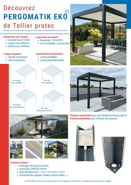 Pergola à lames orientables en aluminium | Pergola bioclimatique PERGOMATIK EKO 