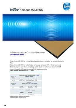 Isolant acoustique Kaisound pour conduits et réseaux - Mousse NBR, masse polymère Tecsound sans bitume +1 face adhésive | SITE006638