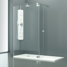 Paroi pour douche avec panneaux fixes et volets pivotants | Belus