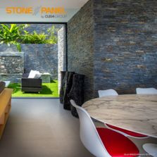 Panneau de parement mural en pierre naturelle  | STONEPANEL® JET NOIR LAMES FINES