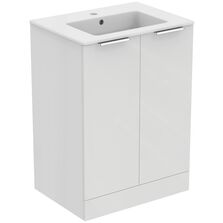 Meuble plain-pied avec lavabo encastré - 60 cm 2 portes | Ulysse+ P0278