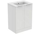 Meuble plain-pied avec lavabo encastré - 60 cm 2 portes | Ulysse+ P0278