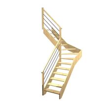 Escalier Aria quart tournant intermédiaire rampe Régate tubes acier | LAPEYRE SERVICES