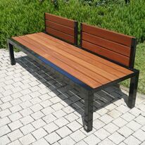 Banc urbain | Epure Banc Té en acier et bois