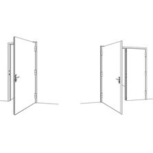 Blocs portes battants à  deux vantaux inox CF et PF deux heures | B09BIO