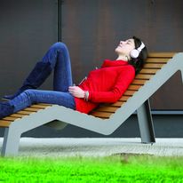 Chaise longue lattée en bois composite | Serena Chaise longue Ecoteck