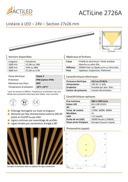 Luminaire linéaire à LED 24V pour un éclairage haute performance | ACTILINE2726A 