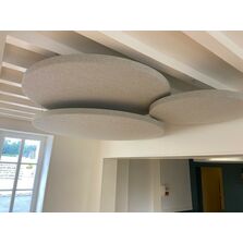 Panneau acoustique suspendu par 4 câbles sur câbles | TEMPO Panneaux