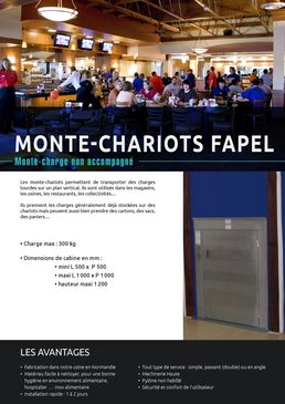 Monte-charge | Monte-chariots FAPEL en acier inoxydable