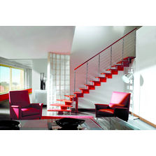 Escalier sans contremarche sur limon central modulaire | Nika Redline
