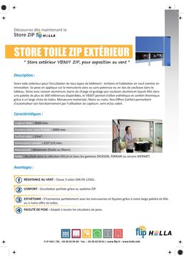 Store vertical extérieur zip pour exposition au vent | Store screen extérieur ZIP