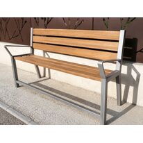 Banc senior urbain | Epure Banc Senior Norm en acier et bois