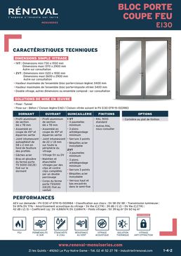 Porte aluminium pare-flamme et coupe feu 1/2h | EI30 - EW30