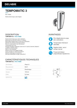 Robinet électronique pour urinoir individuel | TEMPOMATIC 3 Urinoir