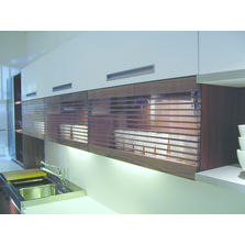 Panneau alternant le bois et le verre acrylique | Cristal