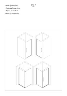 Porte de douche pivotante en niche ou avec paroi latérale 70, 80, 90 ou 100 cm | Newstyle Pivotante - D3210  