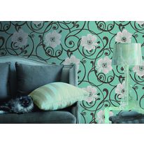 Papier peint à grandes fleurs en arabesque | Arabesque