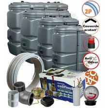 Kit installation et raccordement cuve fioul PEHD double paroi 750 à 2000 litres | SITE011998