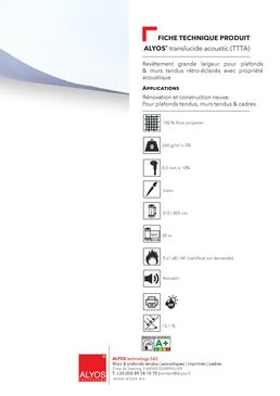 Toile tendue rétroéclairée pour murs et plafonds | ALYOS® translucide