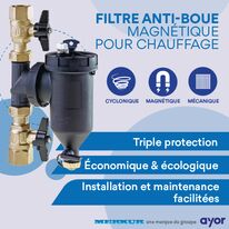 Filtre anti-boue magnétique triple-actions pour chauffage | Aquacal Black 502
