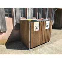 Armoires décoratives en acier et bois pour conteneurs poubelles | Belben