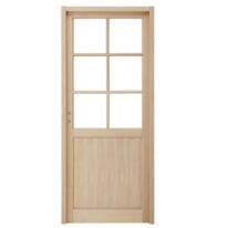 Bloc-porte chêne plaqué 6 vitrages ANDINE - Huisserie 72 | LAPEYRE SERVICES