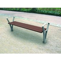 Banc et banquette à structure acier et lattes en ipé | Eclipse
