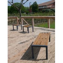 Banquette urbaine | Epure Banquette Norm en acier et bois