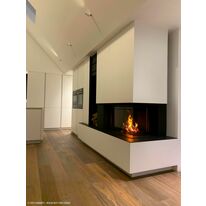 Foyer bois avec coin (gauche ou droit) à vitre escamotable | Argento 860 CL-CR MDesign 