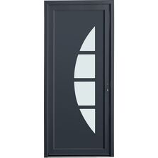 Porte d'entrée Stella PVC Gris/Blanc 215 x 90 cm | LAPEYRE SERVICES