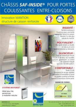 Châssis pour porte coulissante dans cloison | SAF Inside