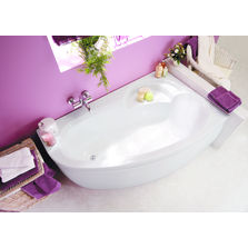 Baignoire balnéo d'angle asymétrique en résine | Ladiva Mix' Intense