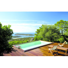 Bassin rectangulaire en aluminiuml à margelle en ipé | Piscinelle Cr