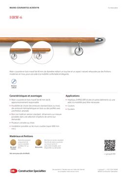 Main-courante tubulaire en hêtre massif | HRW-6 (Classic Form 40)