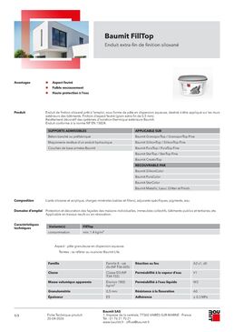 Enduit façade siloxané extra-fin - finition décorative | Baumit FillTop 