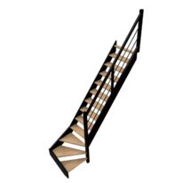 Escalier Ludo quart tournant bas hêtre bicolore avec rampe | LAPEYRE SERVICES