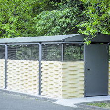 Parc à conteneurs en acier jusqu'à 14 bacs | Triparc Béton Sécurisé