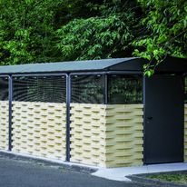 Parc à conteneurs en acier jusqu'à 14 bacs | Triparc Béton Sécurisé