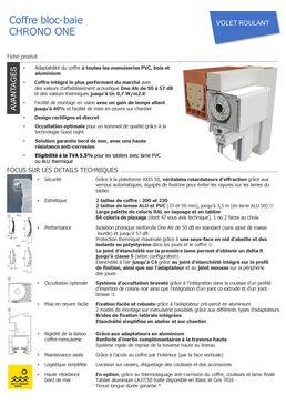 Coffre Bloc-Baie ultra performant pour le neuf et la rénovation | CHRONO ONE