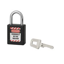 Cadenas de consignation LOTO Lockout Tagout 40 mm anse acier Ø 6 x 25 mm noir
