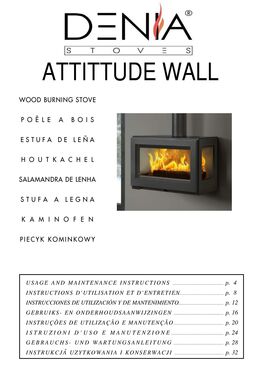 Poêle à bois suspendu, rectangulaire, 3 faces vitrées | Attitude Wall de DENIA 