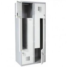 Vestiaire en colonne avec cases en quinconce | Vestiaire en L